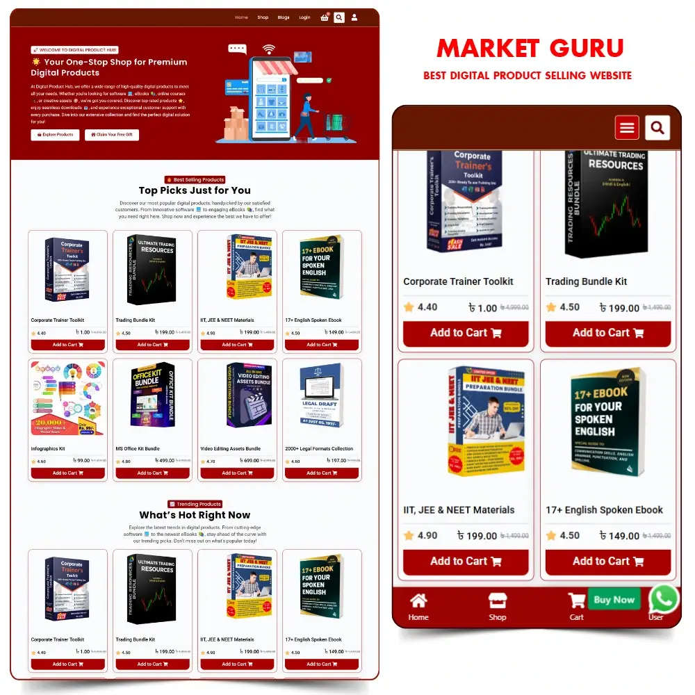 Digital Product Selling WordPress Website Template